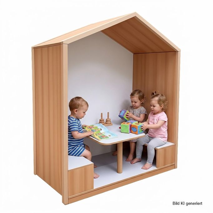ST Lernhaus mit Sitzgruppe SH 26 cm, 160 x 196,5 x 80 cm, 4 Dekore/viele Farben